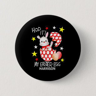 Pasen Ei Grappig Konijn Persoonlijk T Shirt Ronde Button 5,7 Cm