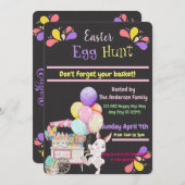 Pasen Ei Hunt Chalkboard uitnodiging (Voorkant / Achterkant)