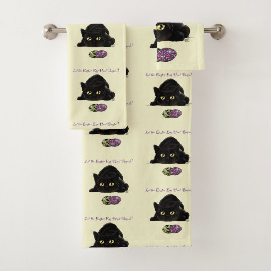 Pasen Ei Hunt Kat Grappig Bad Handdoek (Insitu)