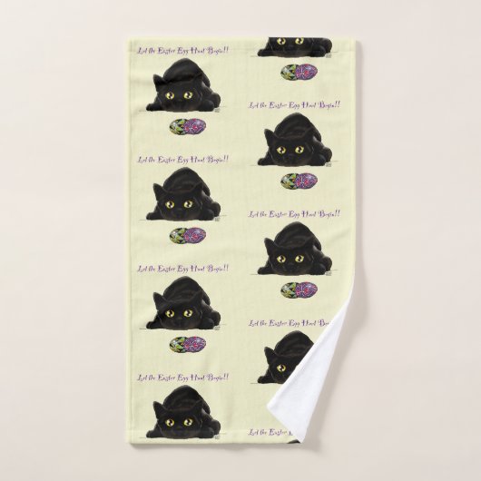 Pasen Ei Hunt Kat Grappig Bad Handdoek (Handdoek)
