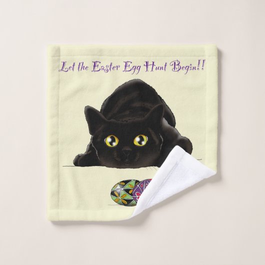 Pasen Ei Hunt Kat Grappig Bad Handdoek (Wasdoekje)