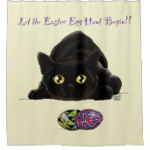 Pasen Ei Hunt Kat Grappig Douchegordijn (Voorkant)