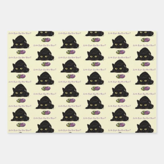 Pasen Ei Hunt Kat Grappig Inpakpapier Vel (Voorkant)