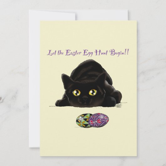 Pasen Ei Hunt Kat Grappig Kaart (Achterkant)