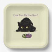 Pasen Ei Hunt Kat Grappig Papieren Bordje (Voorkant)