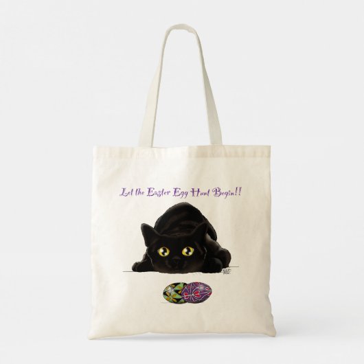 Pasen Ei Hunt Kat Grappig Tote Bag (Achterkant)
