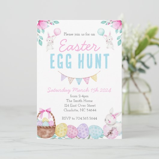 Pasen Ei Hunt uitnodiging, Kerk Ei Hunt Uitnodigen Kaart (Staand voorkant)