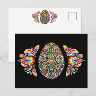 Pasen Ei Psychedelisch Design Kids Biologisch T-sh Briefkaart