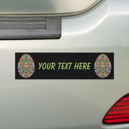 Pasen Ei Psychedelisch Design Kids Bumpersticker (Op auto)