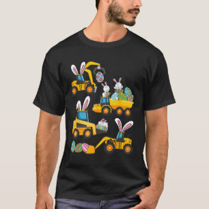 Pasen Eieren Bouw Graafmachine Pasen Dag Jongens T-shirt