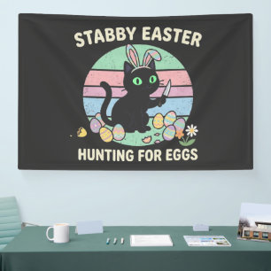 Pasen Eieren Jagen Grappige Kat Spandoek