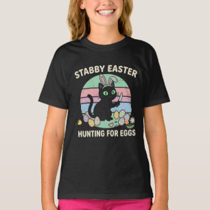 Pasen Eieren Jagen Grappige Kat T-shirt