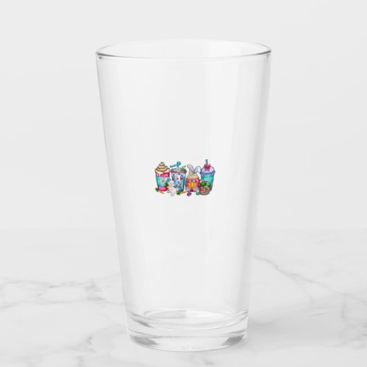 Pasen Eieren Koffie Konijn Cups Latte IJskoude Crè Glas (Voorkant)