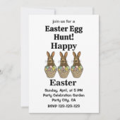 Pasen Eieren Mand Konijn Gelukkig Pasen Kaart (Voorkant)