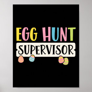 Pasen Eierjacht Supervisor Funny Moeder Vader Mann Poster