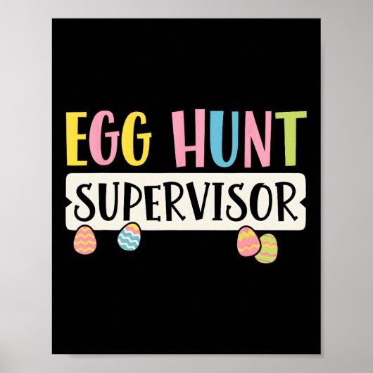 Pasen Eierjacht Supervisor Funny Moeder Vader Mann Poster (Voorkant)
