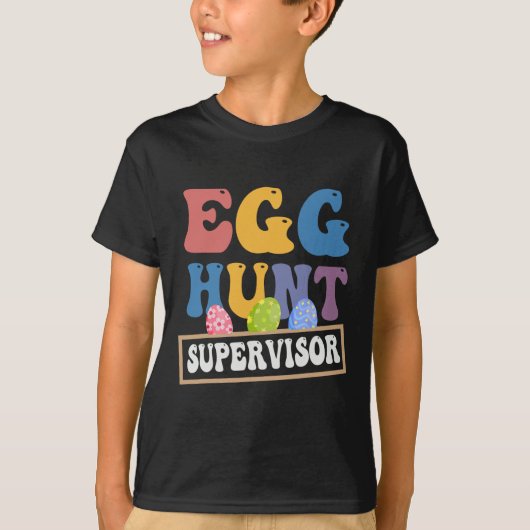 Pasen Eierjacht Supervisor Funny Moeder Vader Mann T-shirt (Voorkant)