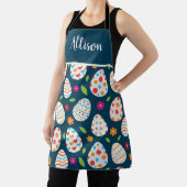  Pasen eierpatroon met bloemen aangepaste naam  Schort (Insitu)