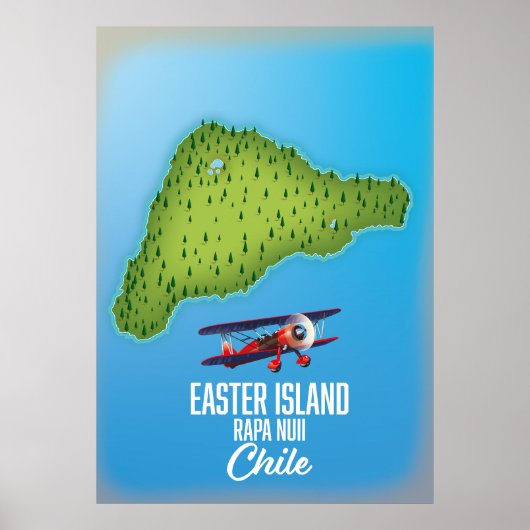 Pasen Eiland Rapa Nuii kaart Poster (Voorkant)