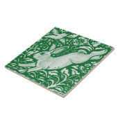 Pasen Emerald Green Leaping Rabbit Floral Garden Tegeltje (Zijkant)