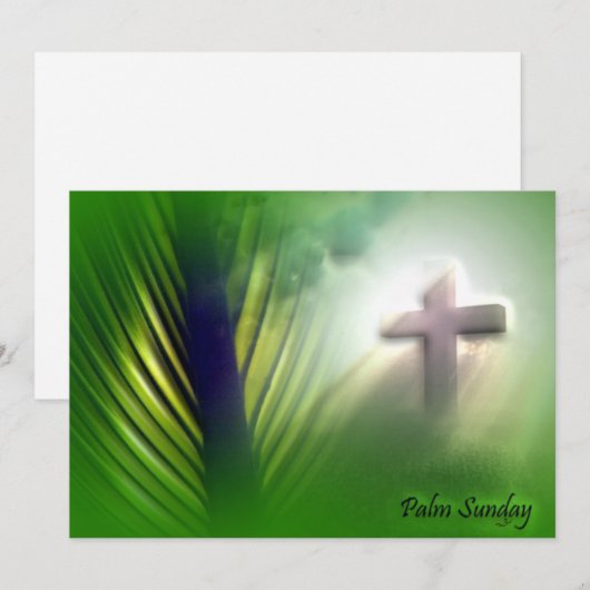 Pasen en de Kruisen en de Scènes van de Palmzondag Feestdagenkaart (Voorkant / Achterkant)