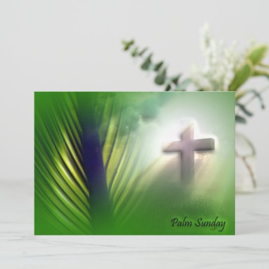 Pasen en de Kruisen en de Scènes van de Palmzondag Feestdagenkaart (Staand voorkant)