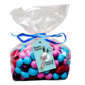 Pasen Favoriet Label Retro Bloem Power Konijn Cadeaulabel