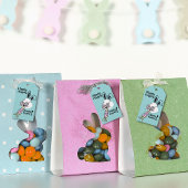 Pasen Favoriet Label Retro Bloem Power Konijn Cadeaulabel