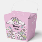 Pasen Favorietendoos Retro Flower Power Konijn Bedankdoosjes (Voorkant)