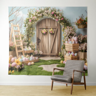 Pasen Feest Achtergrond Foto Muur Kunst Banner Wandkleed