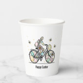 Pasen Fiets Ontwerp met Eigen Naam Papieren Bekers (Achterkant)