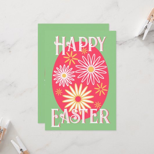 Pasen Floral Modern Kaart (Voorkant / Achterkant in situ)
