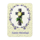 Pasen. Floral Paaskruis Magneet (Verticaal)