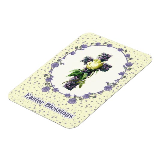 Pasen. Floral Paaskruis Magneet (Linkerzijde)