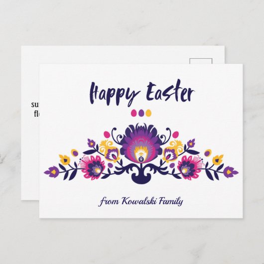 Pasen Folklore arrangement Aangepaste tekst Briefkaart (Voorkant / Achterkant)