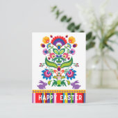 Pasen folklore verticale aangepaste tekst briefkaart (Staand voorkant)