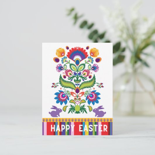 Pasen folklore verticale aangepaste tekst briefkaart (Staand voorkant)