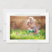 Pasen Foto Eenvoudig Minimalistisch Blauw Feestdagenkaart (Voorkant)