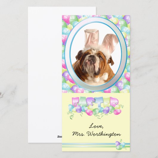 Pasen fotokaarten voor uw huisdieren! feestdagenkaart (Voorkant / Achterkant)