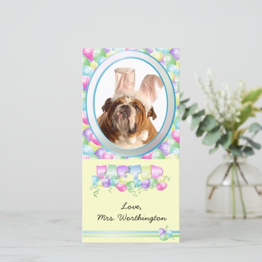 Pasen fotokaarten voor uw huisdieren! feestdagenkaart (Staand voorkant)