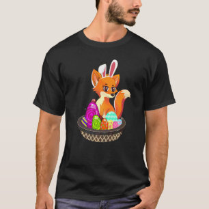 Pasen Fox Holiday Bunny Ears Color Egg Hunt T-shirt