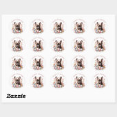 Pasen Franse Bulldog eieren en bloemen - Ronde Sticker (Vel)