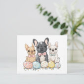 Pasen Franse Bulldogs Briefkaart (Staand voorkant)