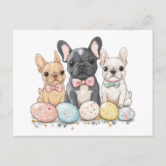 Pasen Franse Bulldogs Briefkaart (Voorkant)