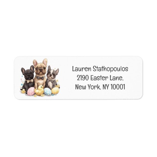 Pasen Franse Bulldogs Etiket (Voorkant)