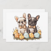 Pasen Franse Bulldogs Feestdagenkaart (Voorkant / Achterkant)