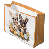 Pasen Franse Bulldogs Groot Cadeauzakje (Voorkant Gekanteld)