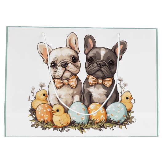 Pasen Franse Bulldogs Groot Cadeauzakje (Achterkant)