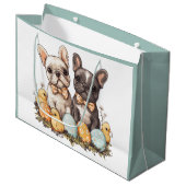 Pasen Franse Bulldogs Groot Cadeauzakje (Voorkant Gekanteld)