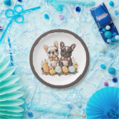 Pasen Franse Bulldogs Papieren Bordje (Feest)